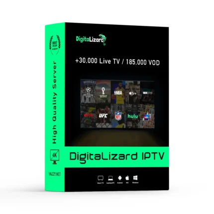 DigitaLizard IPTV plan page showing subscription options and premium channels