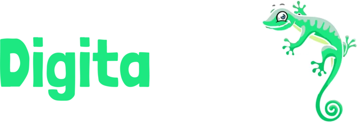DigitaLizard IPTV white logo on dark background for official brand identity
